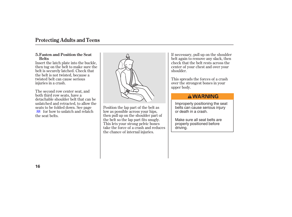 Protecting adults and teens | Acura 2006 MDX - Owner's Manual User Manual | Page 17 / 311