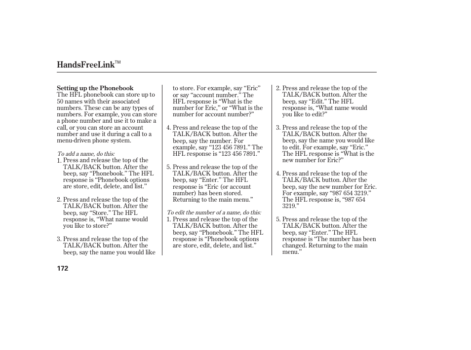 Handsfreelink | Acura 2006 MDX - Owner's Manual User Manual | Page 173 / 311