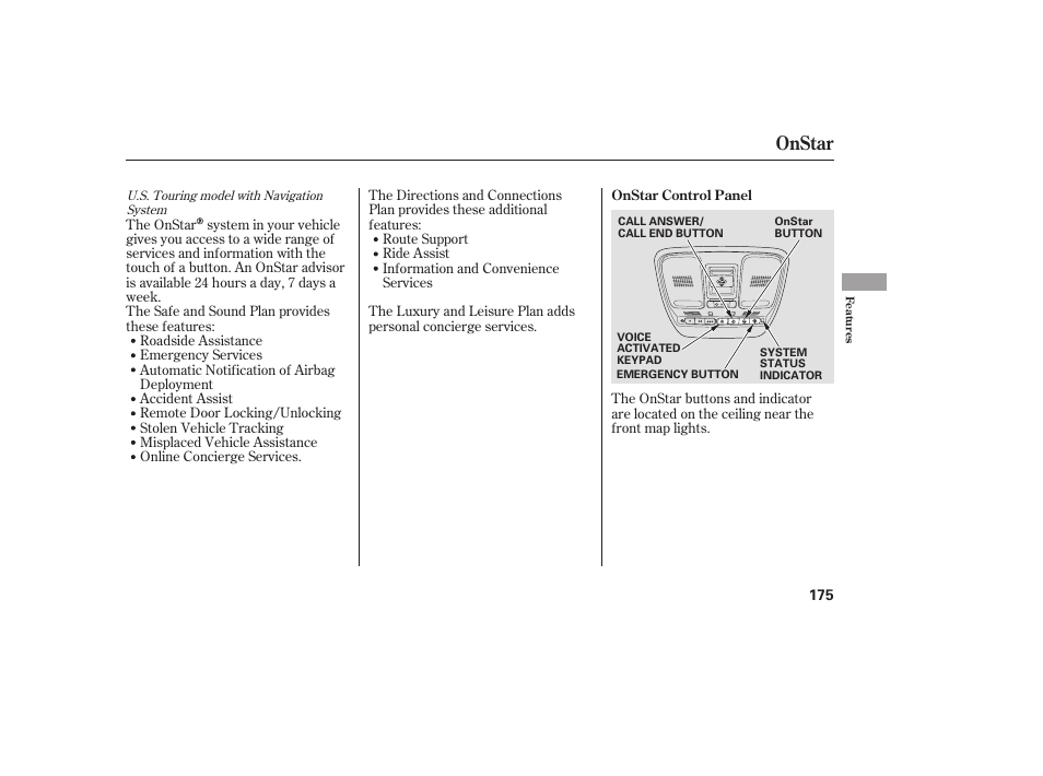 Onstar | Acura 2006 MDX - Owner's Manual User Manual | Page 176 / 311