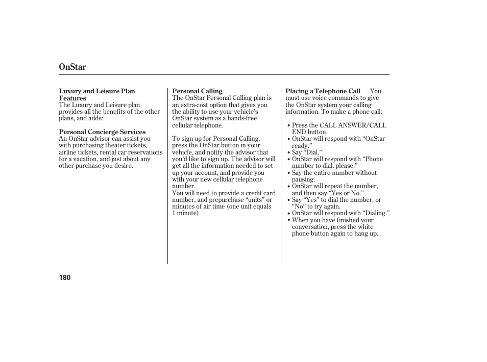 Onstar | Acura 2006 MDX - Owner's Manual User Manual | Page 181 / 311