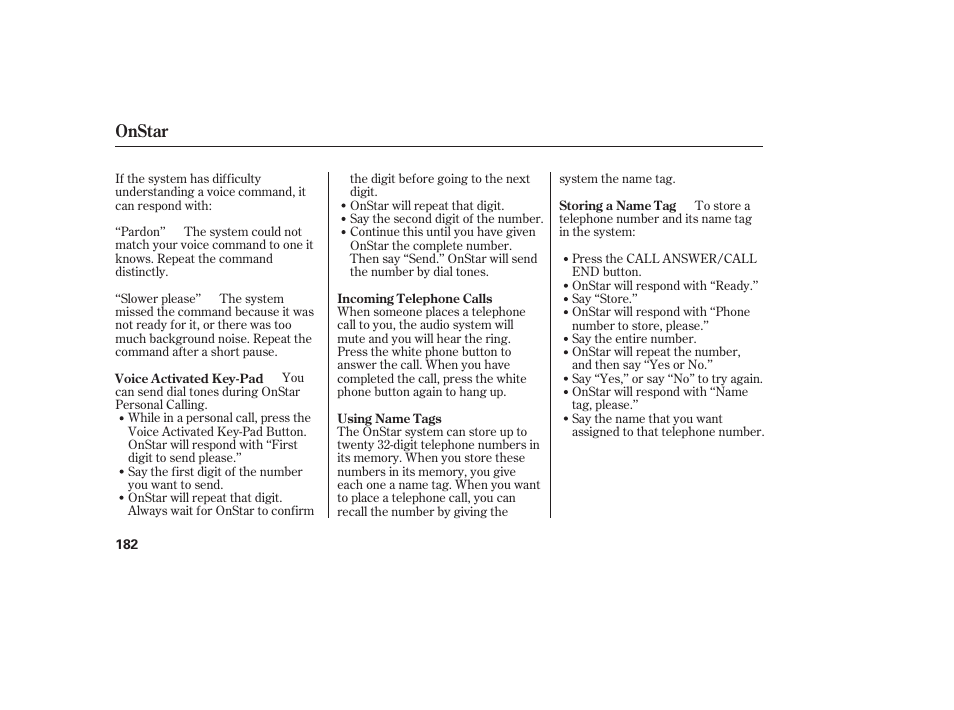 Onstar | Acura 2006 MDX - Owner's Manual User Manual | Page 183 / 311