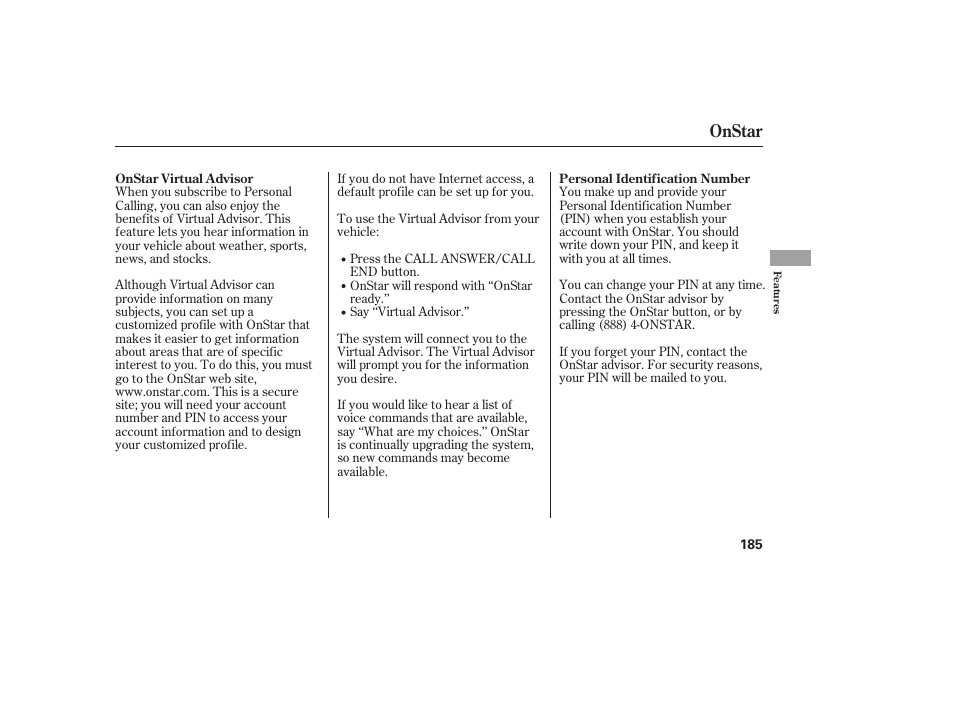 Onstar | Acura 2006 MDX - Owner's Manual User Manual | Page 186 / 311