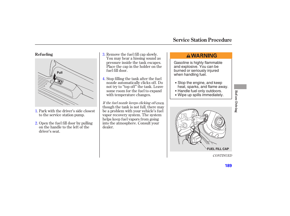Service station procedure | Acura 2006 MDX - Owner's Manual User Manual | Page 190 / 311