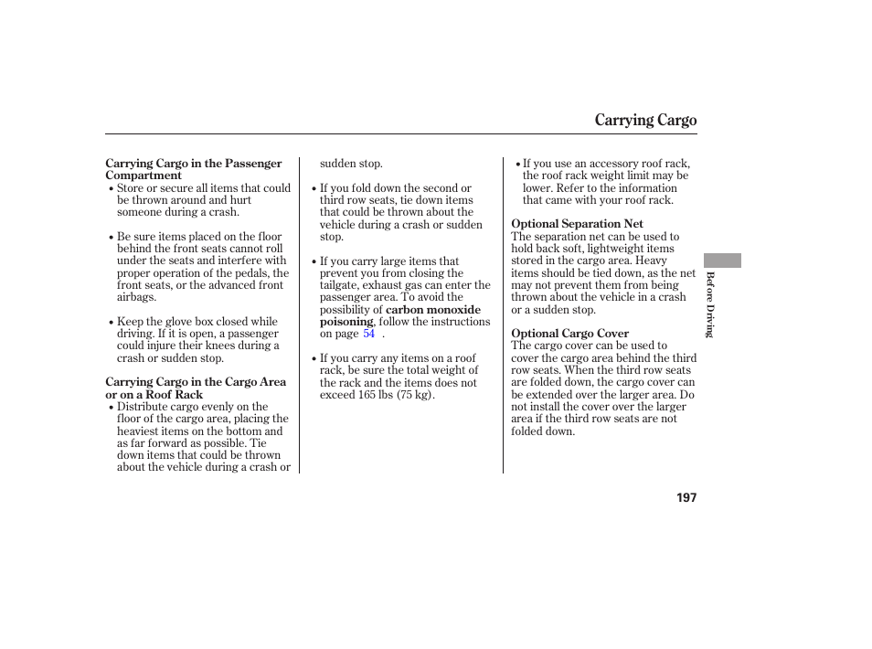 Carrying cargo | Acura 2006 MDX - Owner's Manual User Manual | Page 198 / 311
