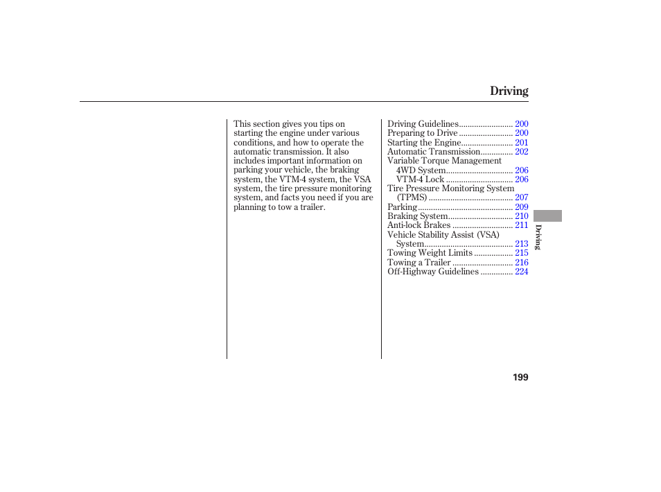 Driving | Acura 2006 MDX - Owner's Manual User Manual | Page 200 / 311