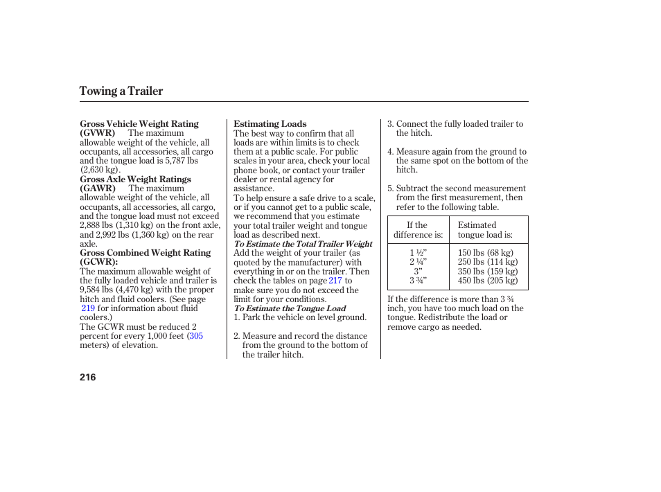 Towing a trailer | Acura 2006 MDX - Owner's Manual User Manual | Page 217 / 311