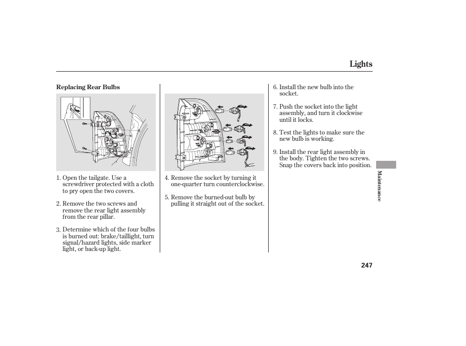 Lights | Acura 2006 MDX - Owner's Manual User Manual | Page 248 / 311