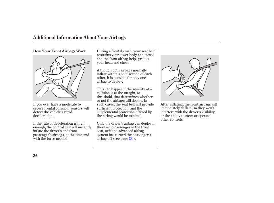 Additional information about your airbags | Acura 2006 MDX - Owner's Manual User Manual | Page 27 / 311