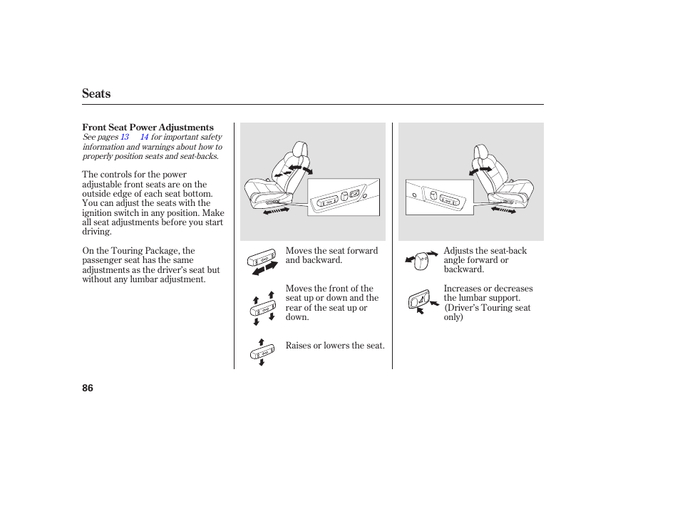 Seats | Acura 2006 MDX - Owner's Manual User Manual | Page 87 / 311