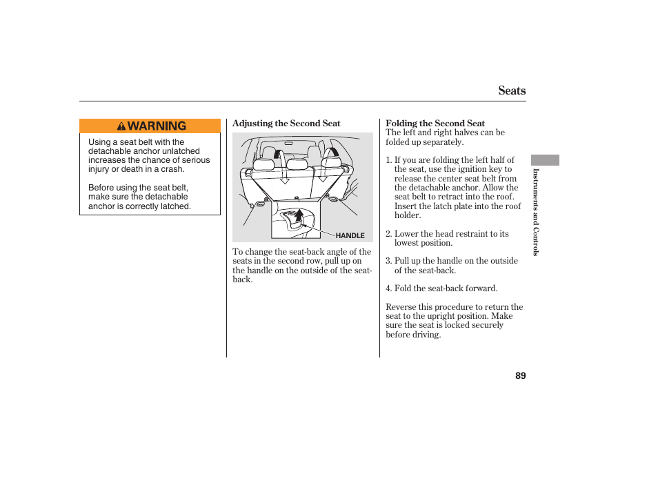 Seats | Acura 2006 MDX - Owner's Manual User Manual | Page 90 / 311
