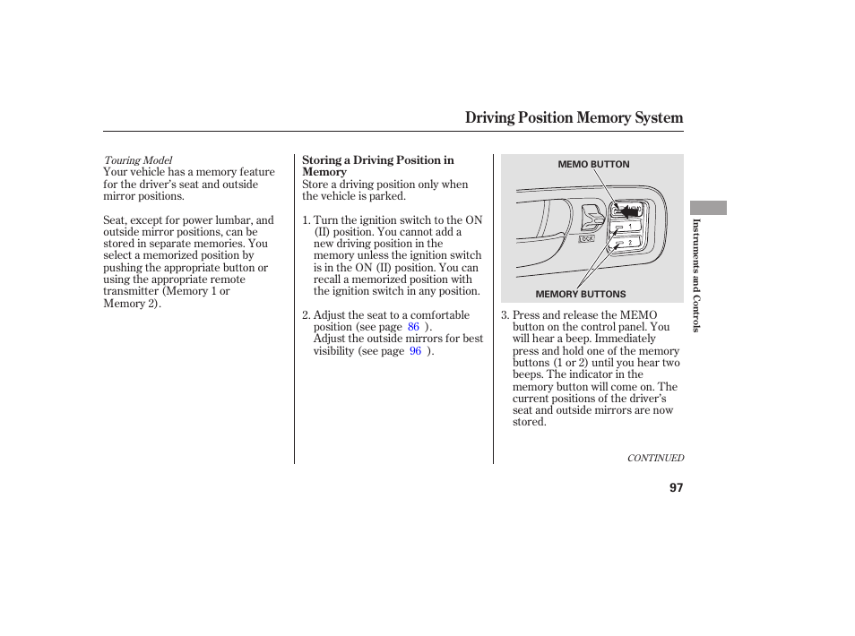 Acura 2006 MDX - Owner's Manual User Manual | Page 98 / 311