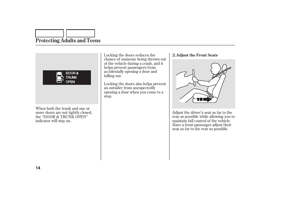 Protecting adults and teens | Acura 2006 RL - Owner's Manual User Manual | Page 15 / 454