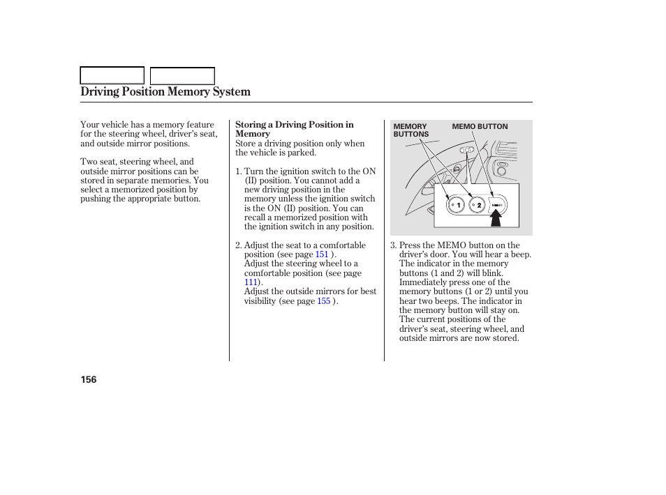 Acura 2006 RL - Owner's Manual User Manual | Page 157 / 454