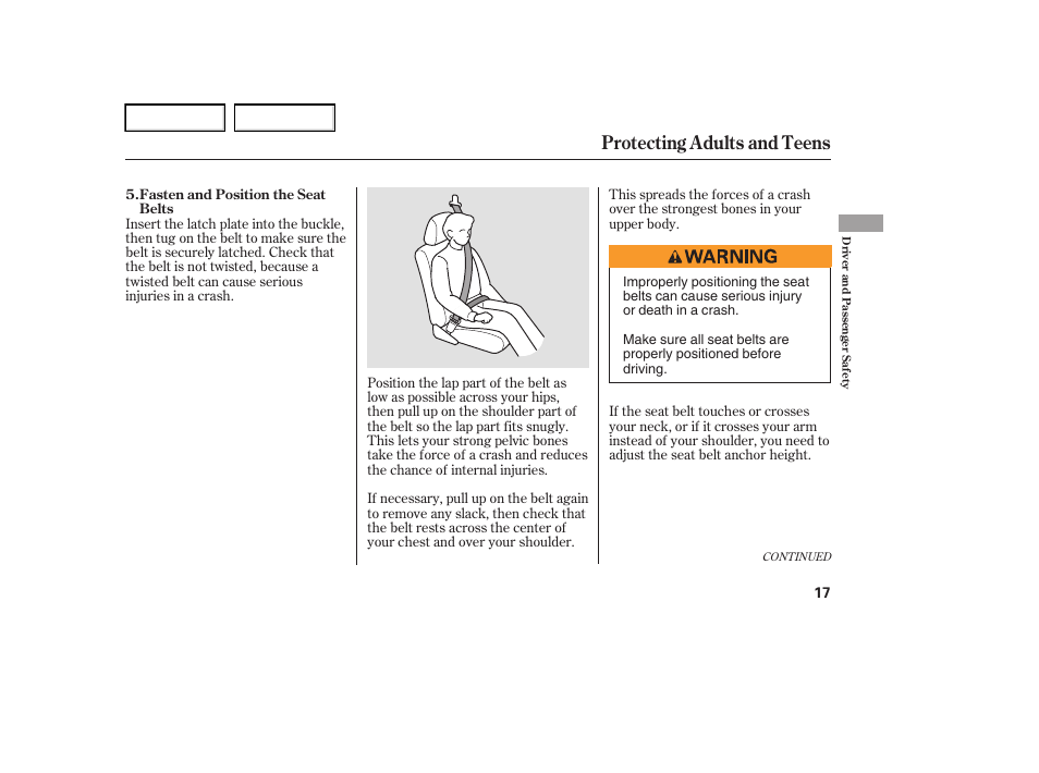 Protecting adults and teens | Acura 2006 RL - Owner's Manual User Manual | Page 18 / 454