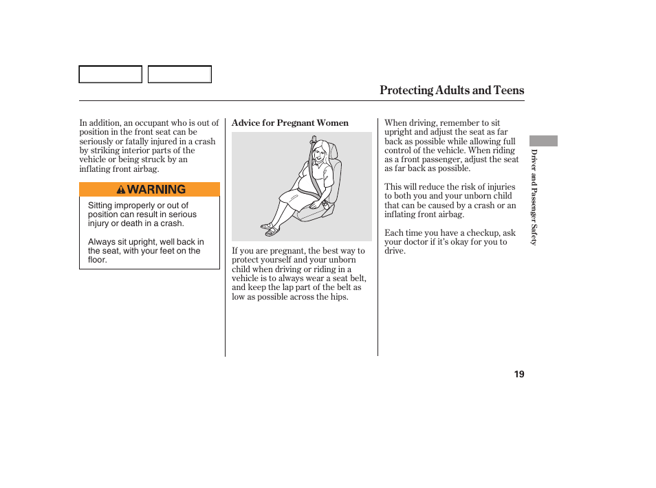 Protecting adults and teens | Acura 2006 RL - Owner's Manual User Manual | Page 20 / 454