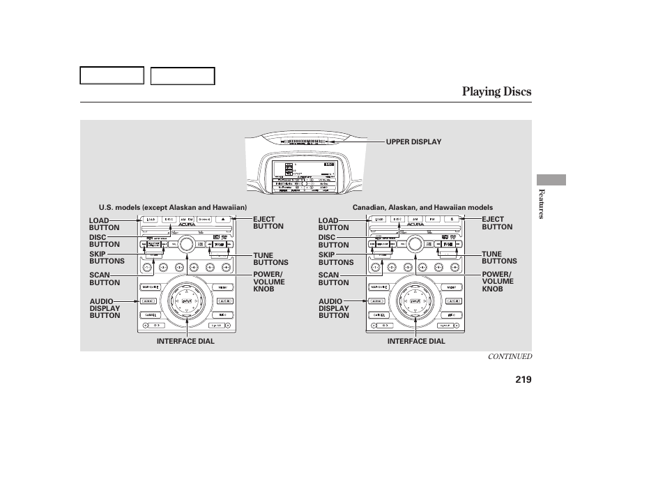 Playing discs | Acura 2006 RL - Owner's Manual User Manual | Page 220 / 454