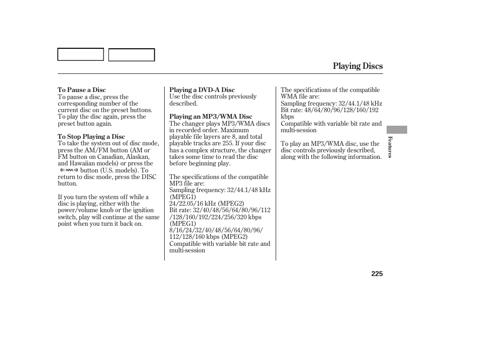Playing discs | Acura 2006 RL - Owner's Manual User Manual | Page 226 / 454