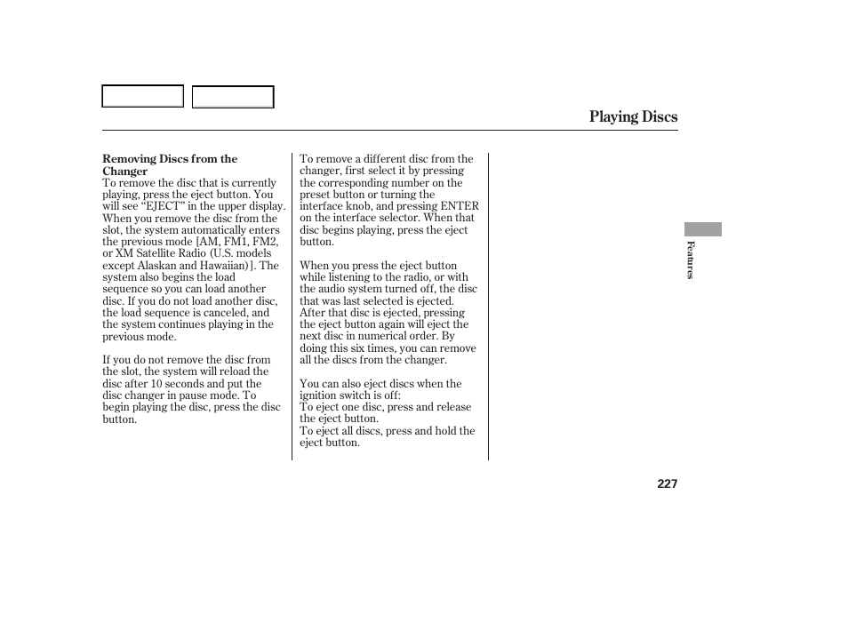 Playing discs | Acura 2006 RL - Owner's Manual User Manual | Page 228 / 454
