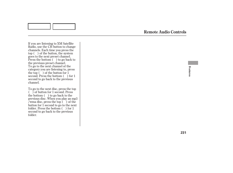 Remote audio controls | Acura 2006 RL - Owner's Manual User Manual | Page 232 / 454