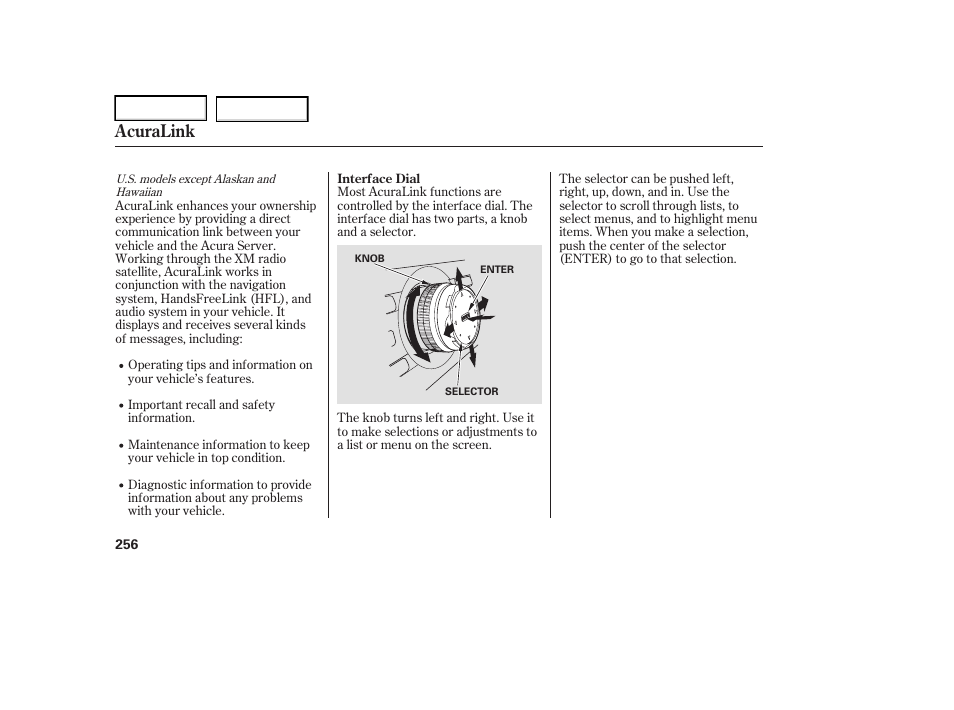 Acuralink | Acura 2006 RL - Owner's Manual User Manual | Page 257 / 454