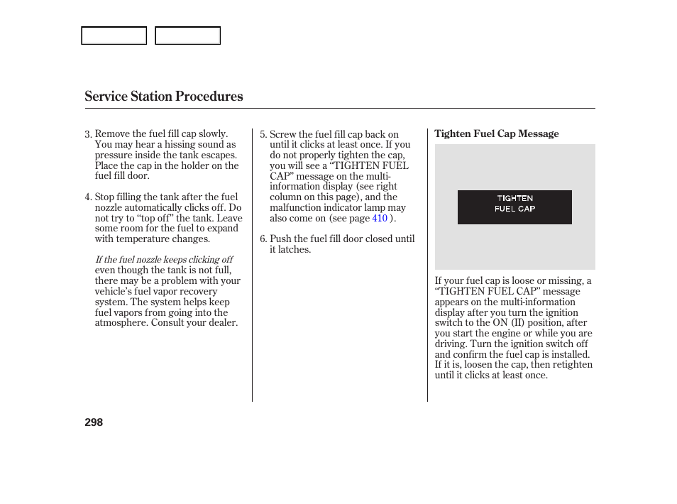 Service station procedures | Acura 2006 RL - Owner's Manual User Manual | Page 299 / 454