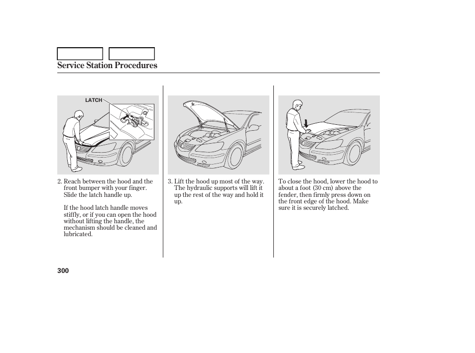 Service station procedures | Acura 2006 RL - Owner's Manual User Manual | Page 301 / 454