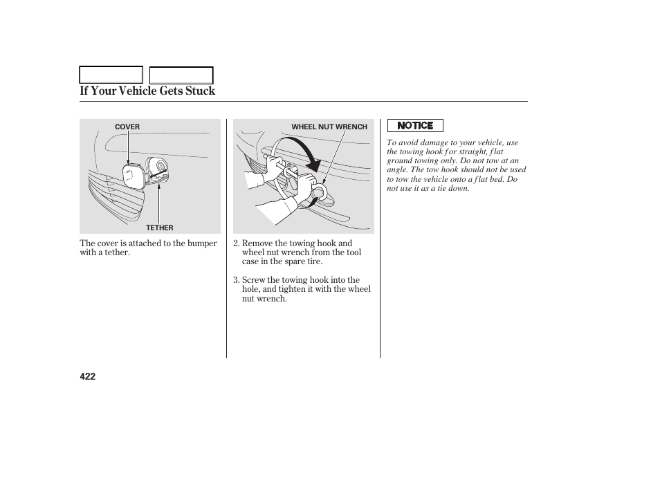 If your vehicle gets stuck | Acura 2006 RL - Owner's Manual User Manual | Page 423 / 454