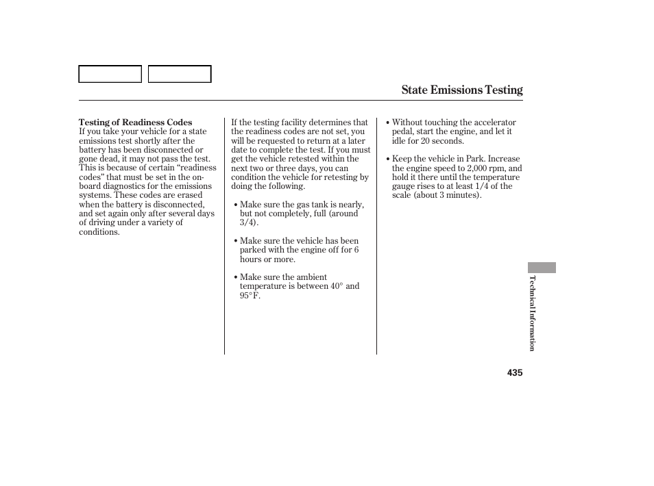 State emissions testing | Acura 2006 RL - Owner's Manual User Manual | Page 436 / 454