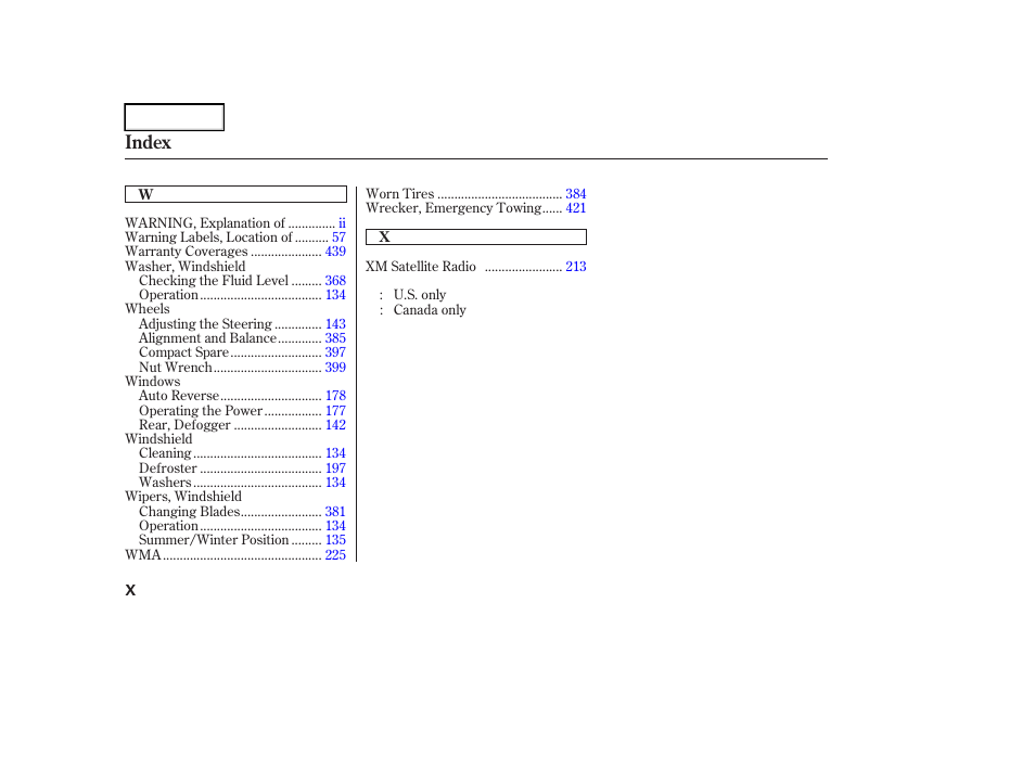 Index | Acura 2006 RL - Owner's Manual User Manual | Page 453 / 454
