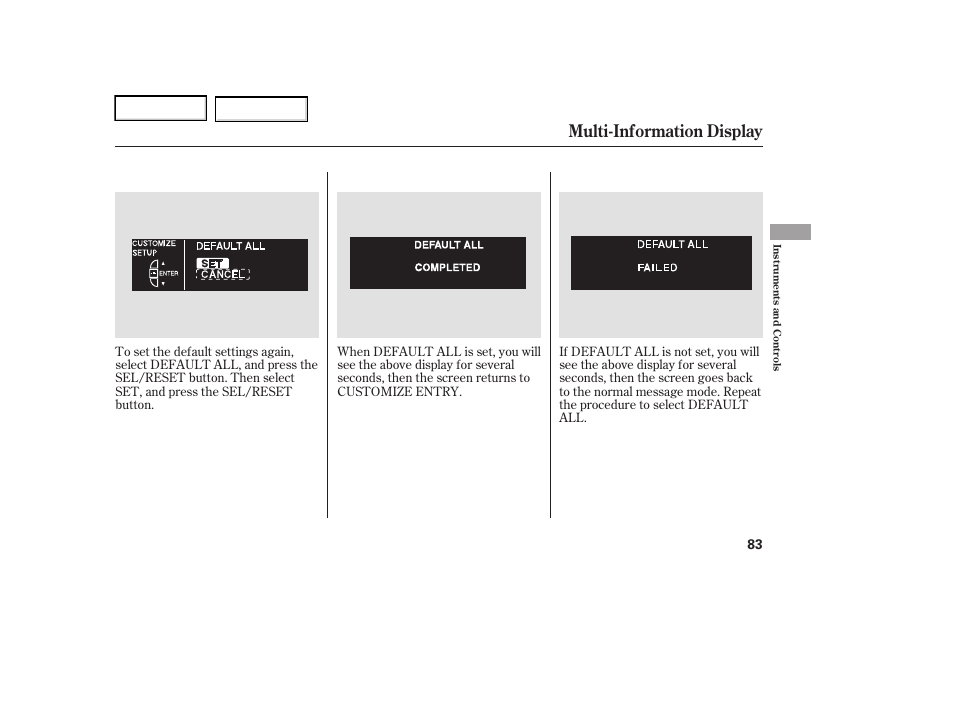 Multi-information display | Acura 2006 RL - Owner's Manual User Manual | Page 84 / 454