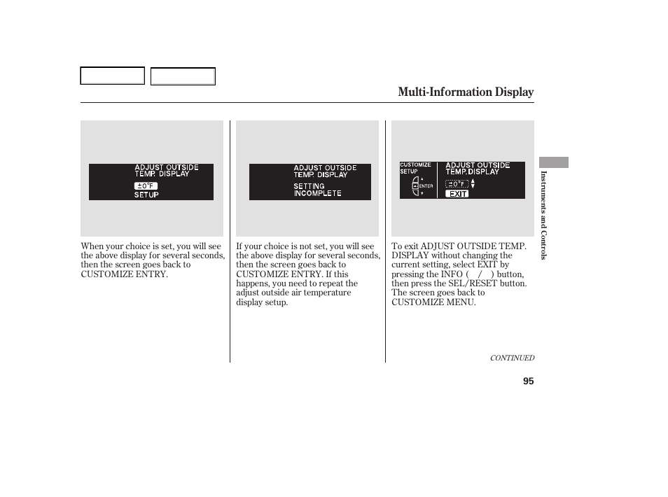 Multi-information display | Acura 2006 RL - Owner's Manual User Manual | Page 96 / 454