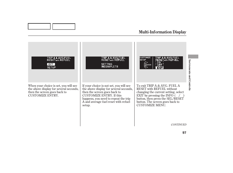 Multi-information display | Acura 2006 RL - Owner's Manual User Manual | Page 98 / 454