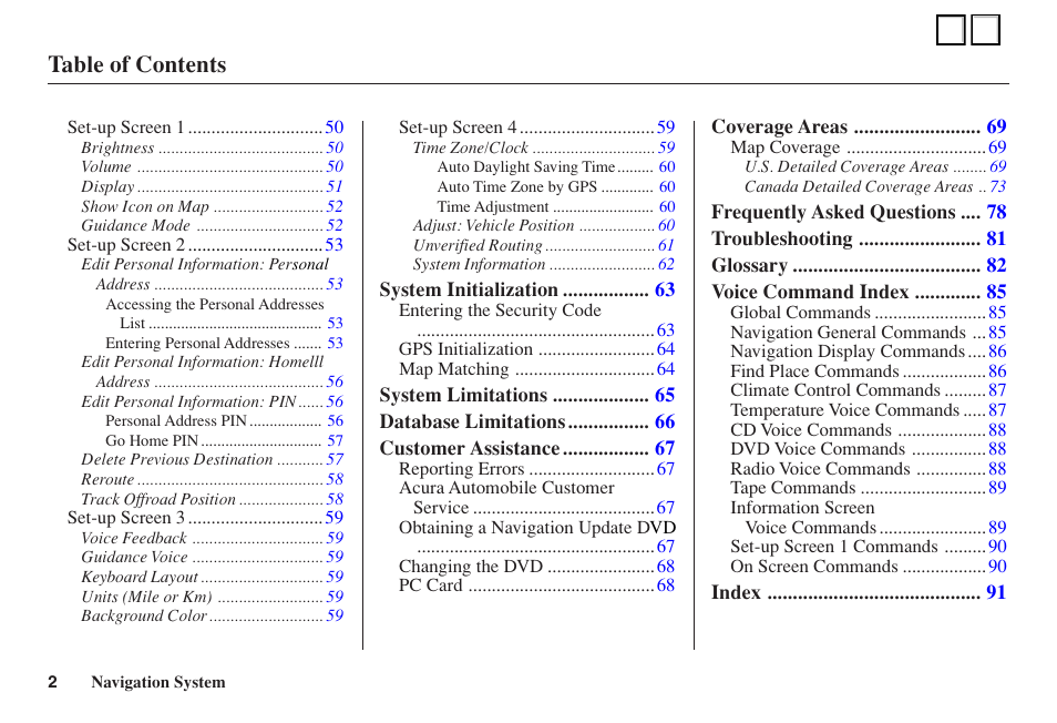 Acura 2006 TL - Navigation Manual User Manual | Page 2 / 2