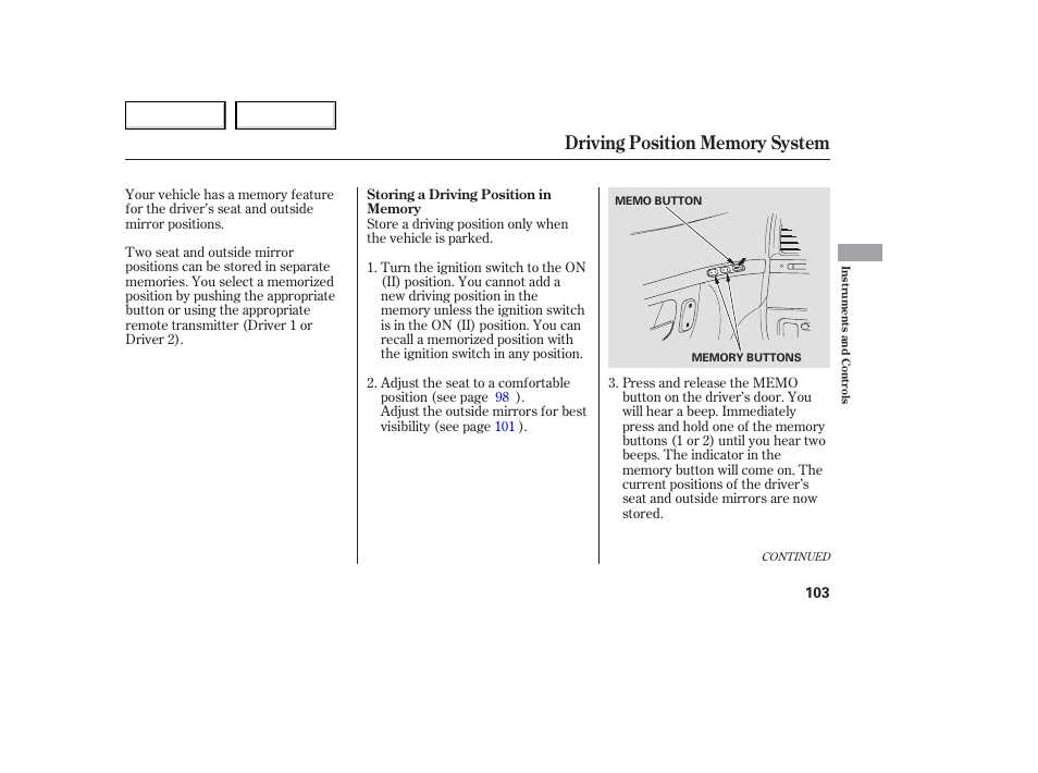Acura 2006 TL - Owner's Manual User Manual | Page 104 / 295