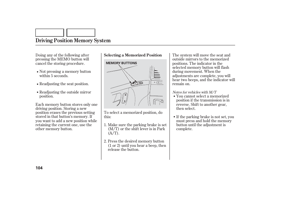 Acura 2006 TL - Owner's Manual User Manual | Page 105 / 295