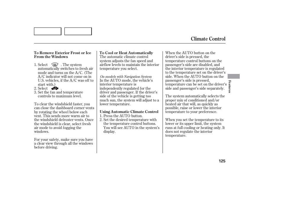 Climate control | Acura 2006 TL - Owner's Manual User Manual | Page 126 / 295
