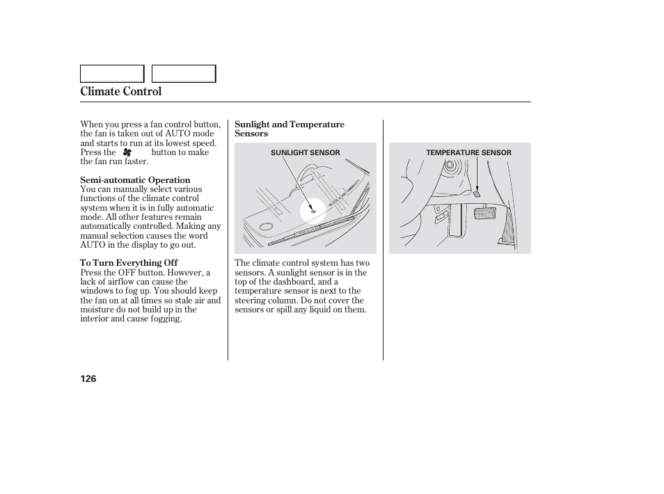 Climate control | Acura 2006 TL - Owner's Manual User Manual | Page 127 / 295