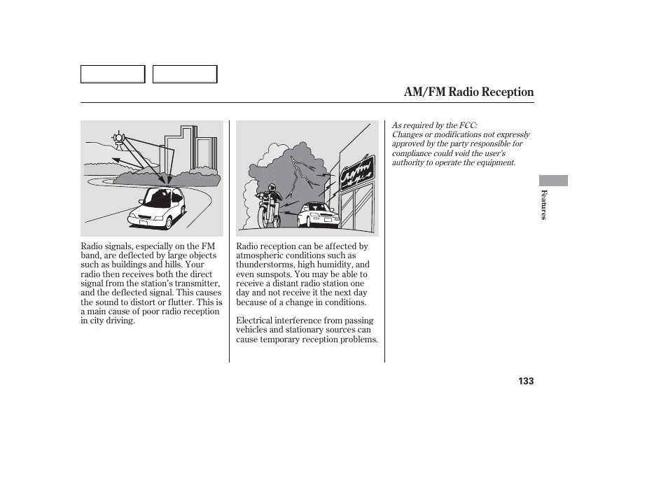 Am/fm radio reception | Acura 2006 TL - Owner's Manual User Manual | Page 134 / 295