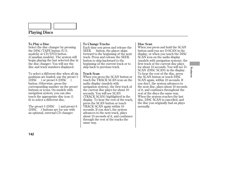 Playing discs | Acura 2006 TL - Owner's Manual User Manual | Page 143 / 295