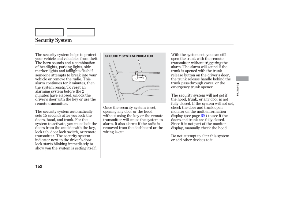 Security system | Acura 2006 TL - Owner's Manual User Manual | Page 153 / 295