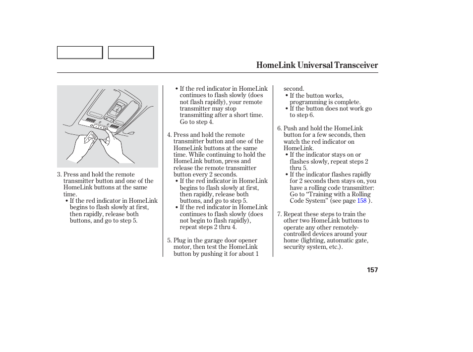 Homelink universal transceiver | Acura 2006 TL - Owner's Manual User Manual | Page 158 / 295