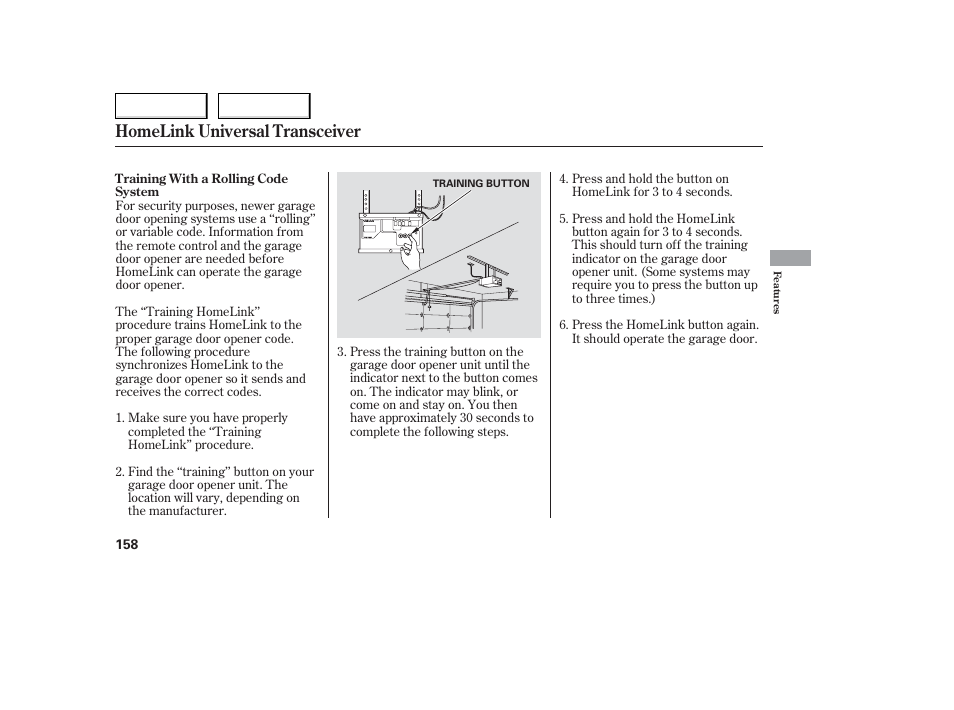 Homelink universal transceiver | Acura 2006 TL - Owner's Manual User Manual | Page 159 / 295