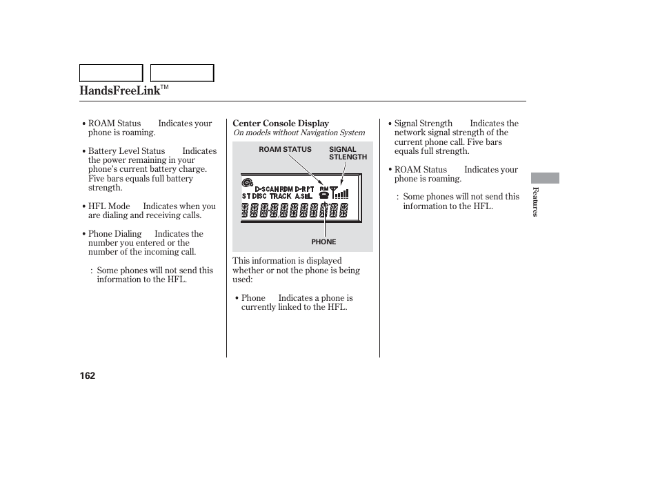 Handsfreelink | Acura 2006 TL - Owner's Manual User Manual | Page 163 / 295