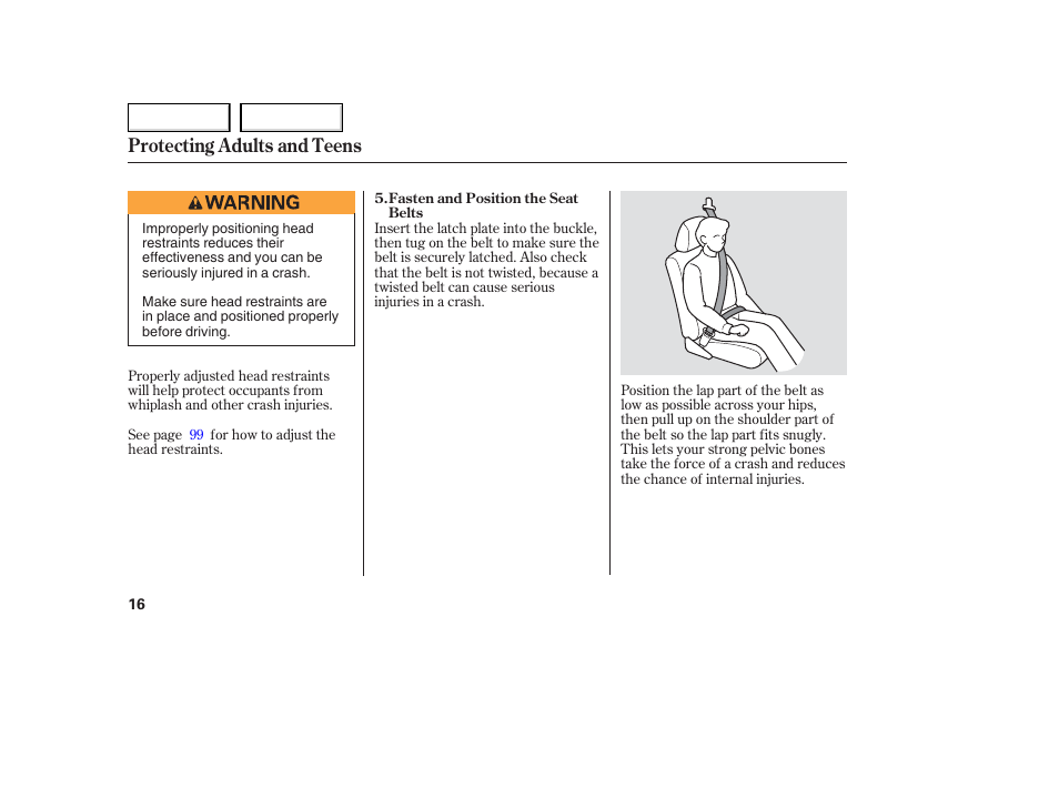 Protecting adults and teens | Acura 2006 TL - Owner's Manual User Manual | Page 17 / 295