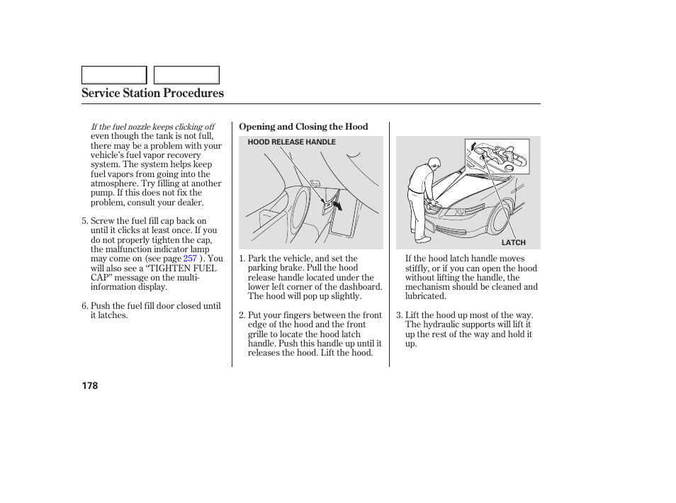 Service station procedures | Acura 2006 TL - Owner's Manual User Manual | Page 179 / 295