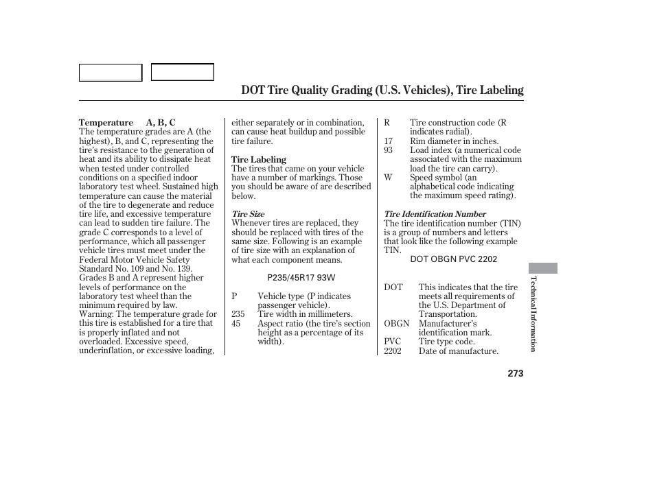 Acura 2006 TL - Owner's Manual User Manual | Page 274 / 295