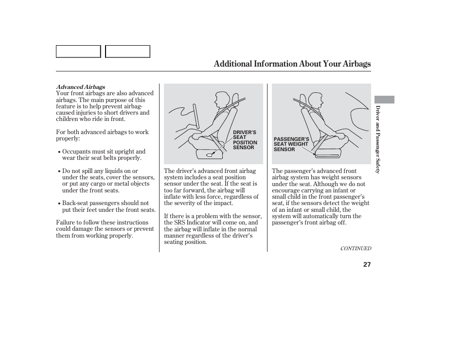 Additional information about your airbags | Acura 2006 TL - Owner's Manual User Manual | Page 28 / 295