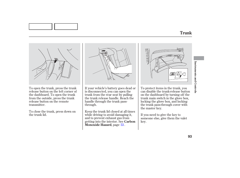 Trunk | Acura 2006 TL - Owner's Manual User Manual | Page 94 / 295