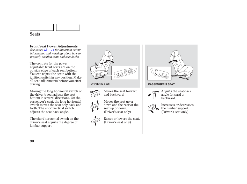 Seats | Acura 2006 TL - Owner's Manual User Manual | Page 99 / 295