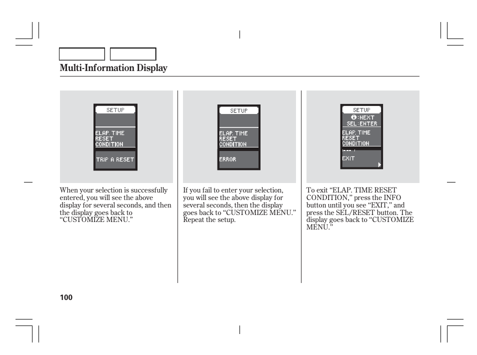 Multi-information display | Acura 2006 TSX - Owner's Manual User Manual | Page 101 / 366